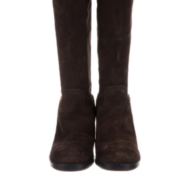 Prada Sport Authentic Suede Knee-High Boots Brown 6.5 - Picture 7 of 12